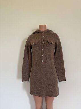 Brown Long Sleeve Hooded Knit Dress - Unbranded size 2 – medium nfnf